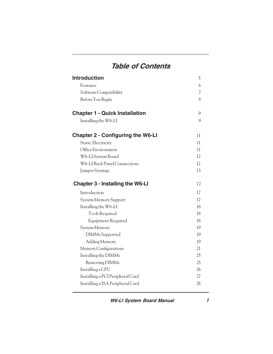 Micronics PENTIUM PRO W6-LI User Manual | Page 3 / 82