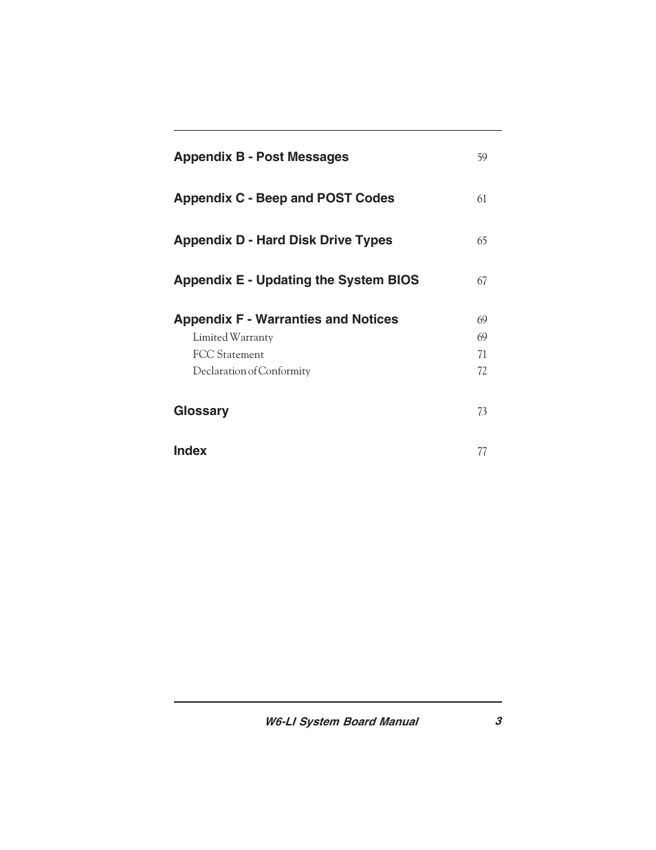 Micronics PENTIUM PRO W6-LI User Manual | Page 5 / 82