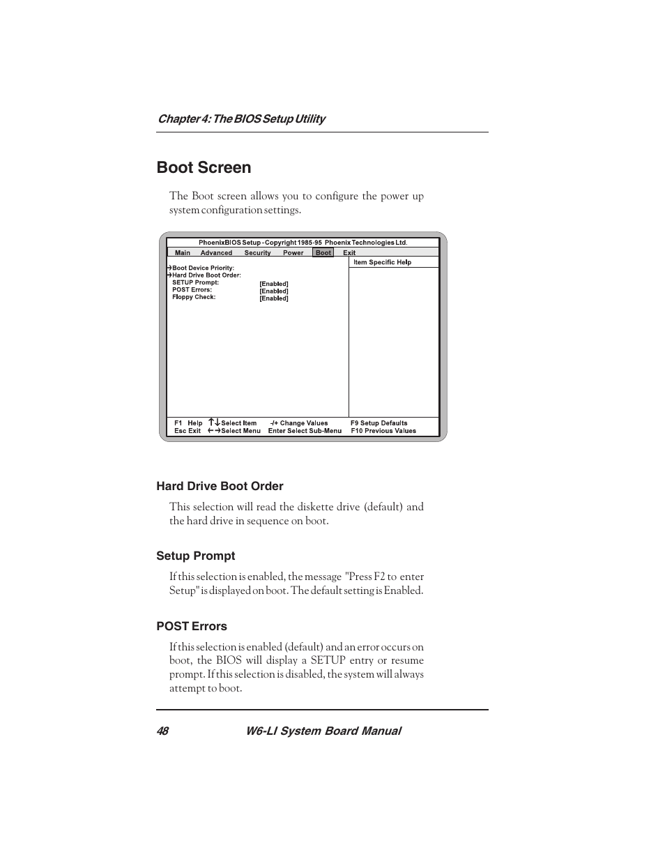 Boot screen | Micronics PENTIUM PRO W6-LI User Manual | Page 50 / 82