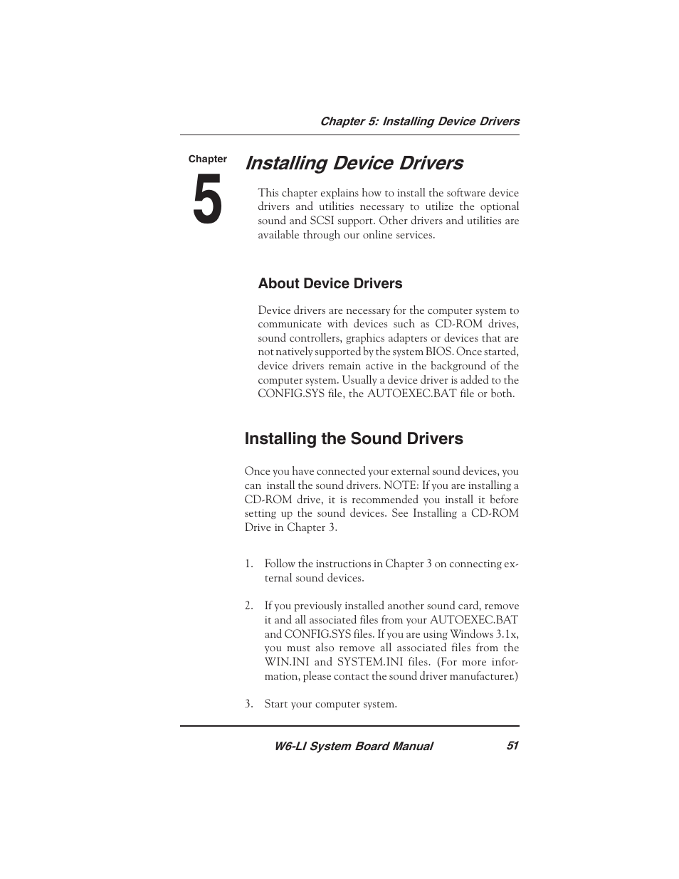 Installing device drivers | Micronics PENTIUM PRO W6-LI User Manual | Page 53 / 82
