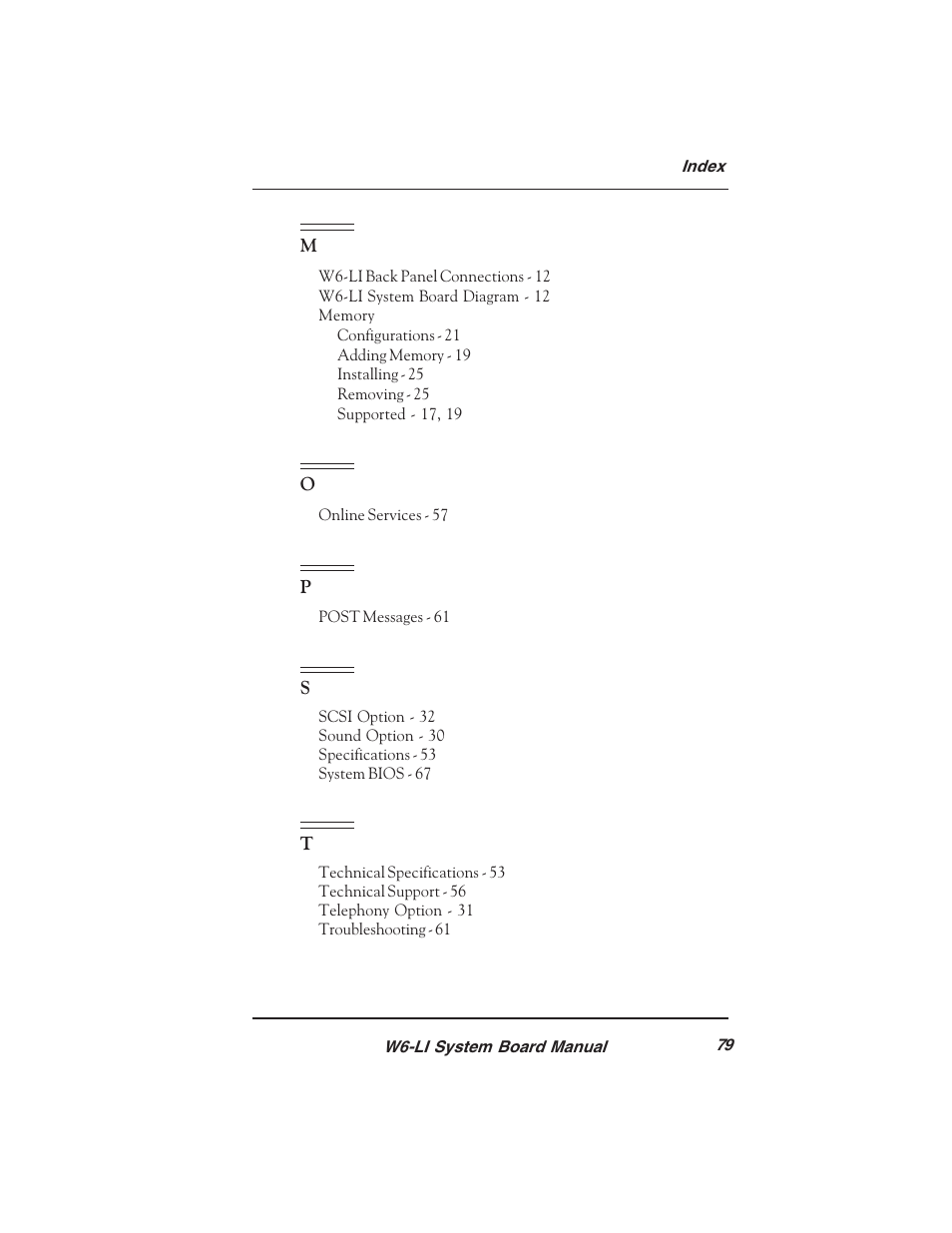 Micronics PENTIUM PRO W6-LI User Manual | Page 81 / 82