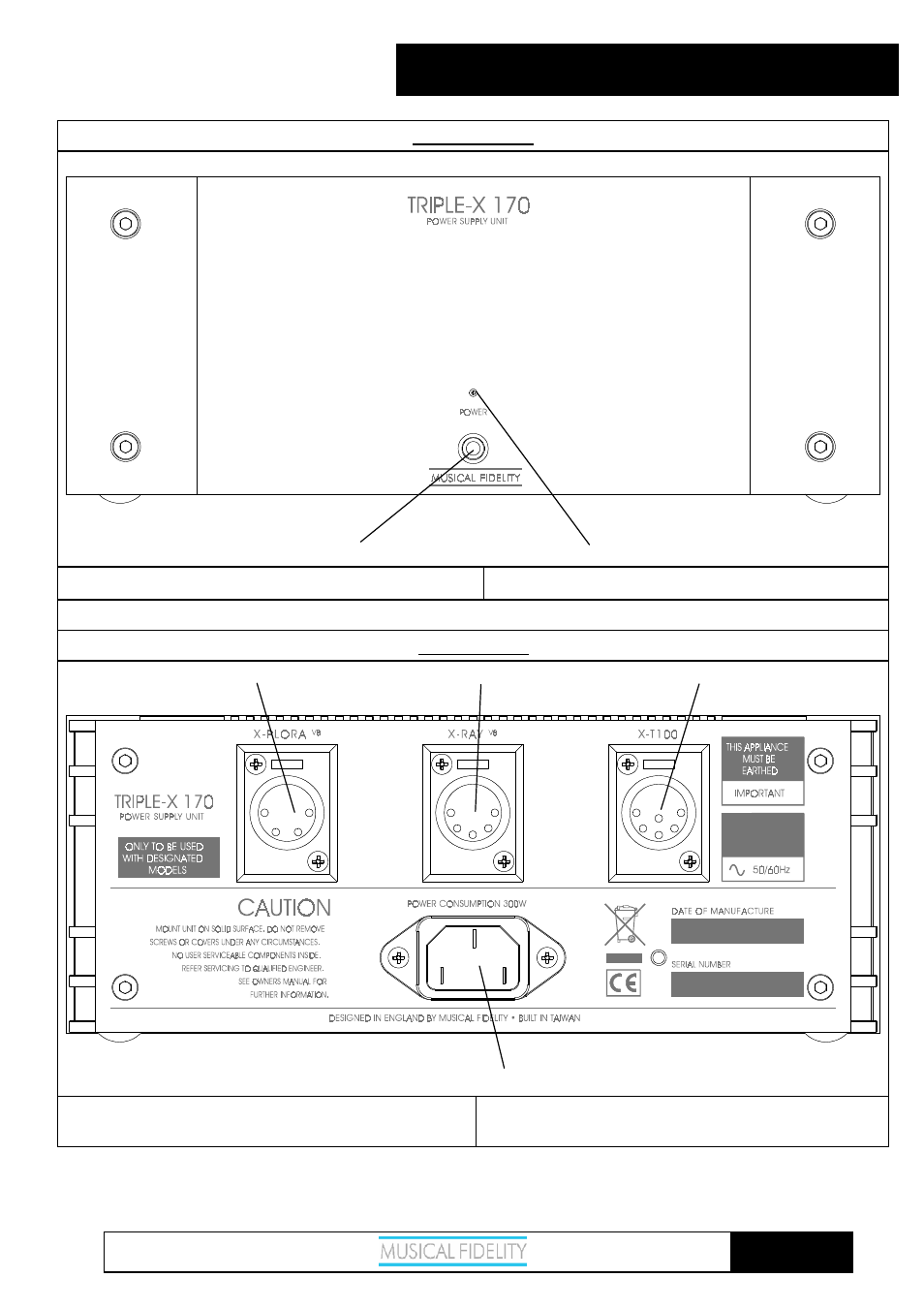 Triple-x170 psu, Facilities and connection | Musical Fidelity TRIPLE-X170 User Manual | Page 8 / 11