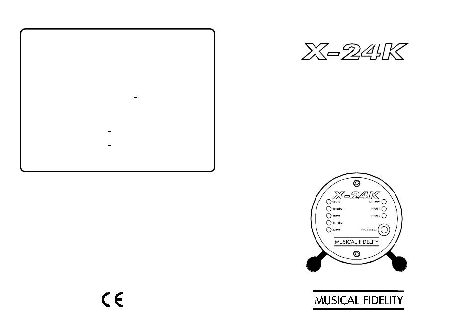 Musical Fidelity X-24K User Manual | 2 pages