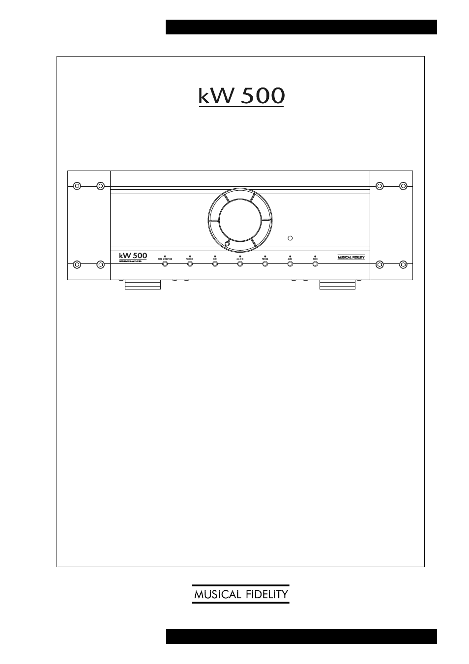 Musical Fidelity KW 500 User Manual | 10 pages