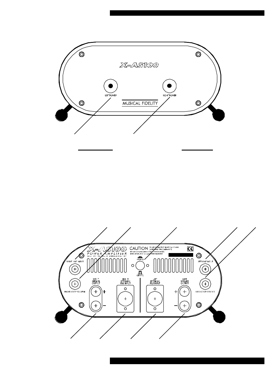 Connections and facilities, X-as100 | Musical Fidelity X-AS100 User Manual | Page 3 / 9