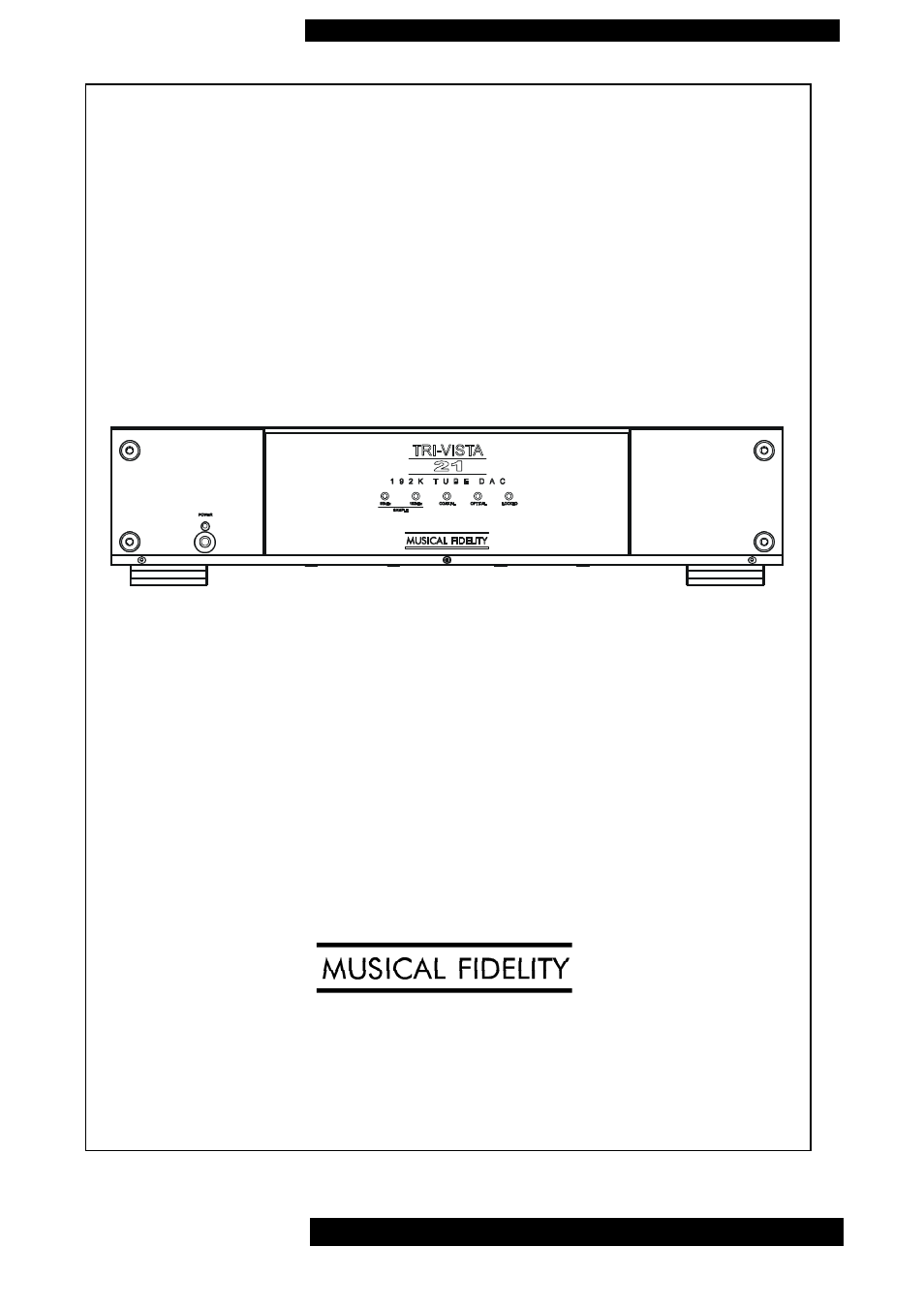 Musical Fidelity TRI-VISTA 21 User Manual | 6 pages