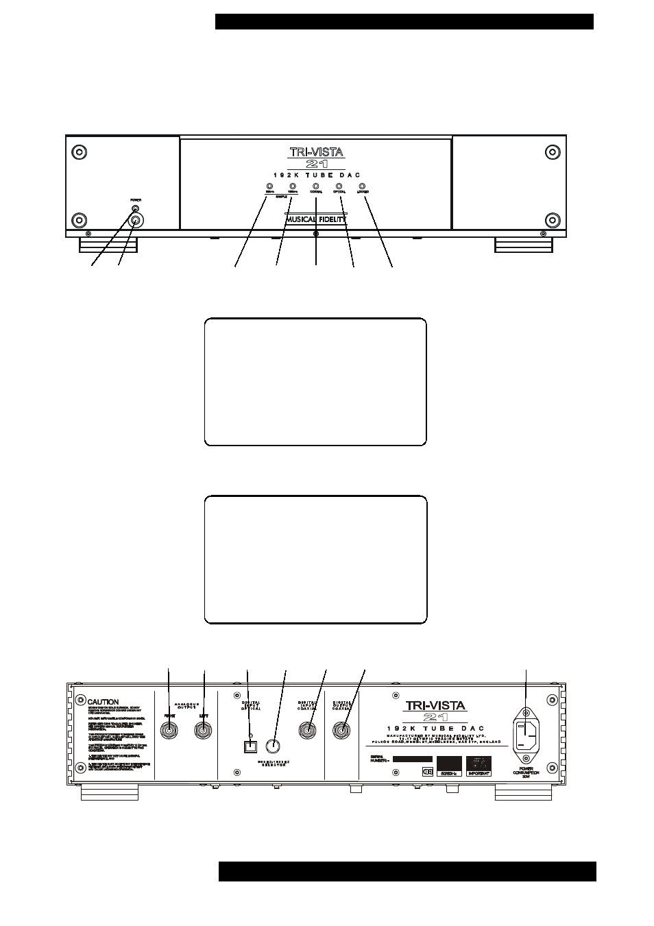 Connections and facilities | Musical Fidelity TRI-VISTA 21 User Manual | Page 4 / 6
