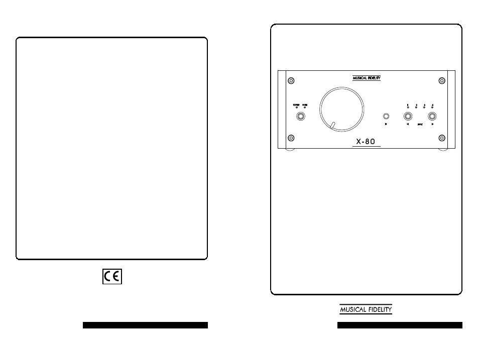 Musical Fidelity DUAL MONO X-80 User Manual | 4 pages