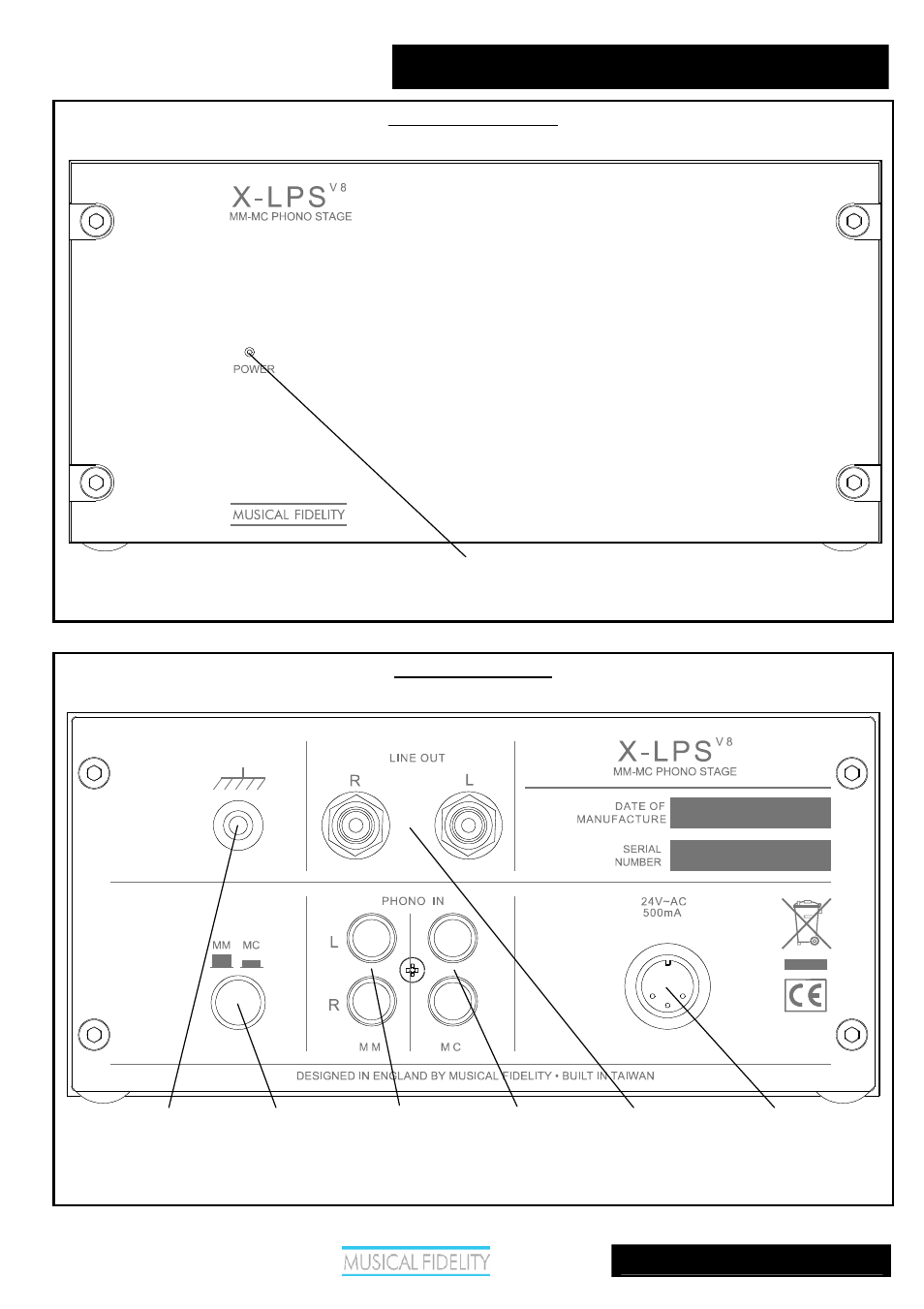 X-lps, Facilities and connection | Musical Fidelity X-LPSV8 User Manual | Page 6 / 10
