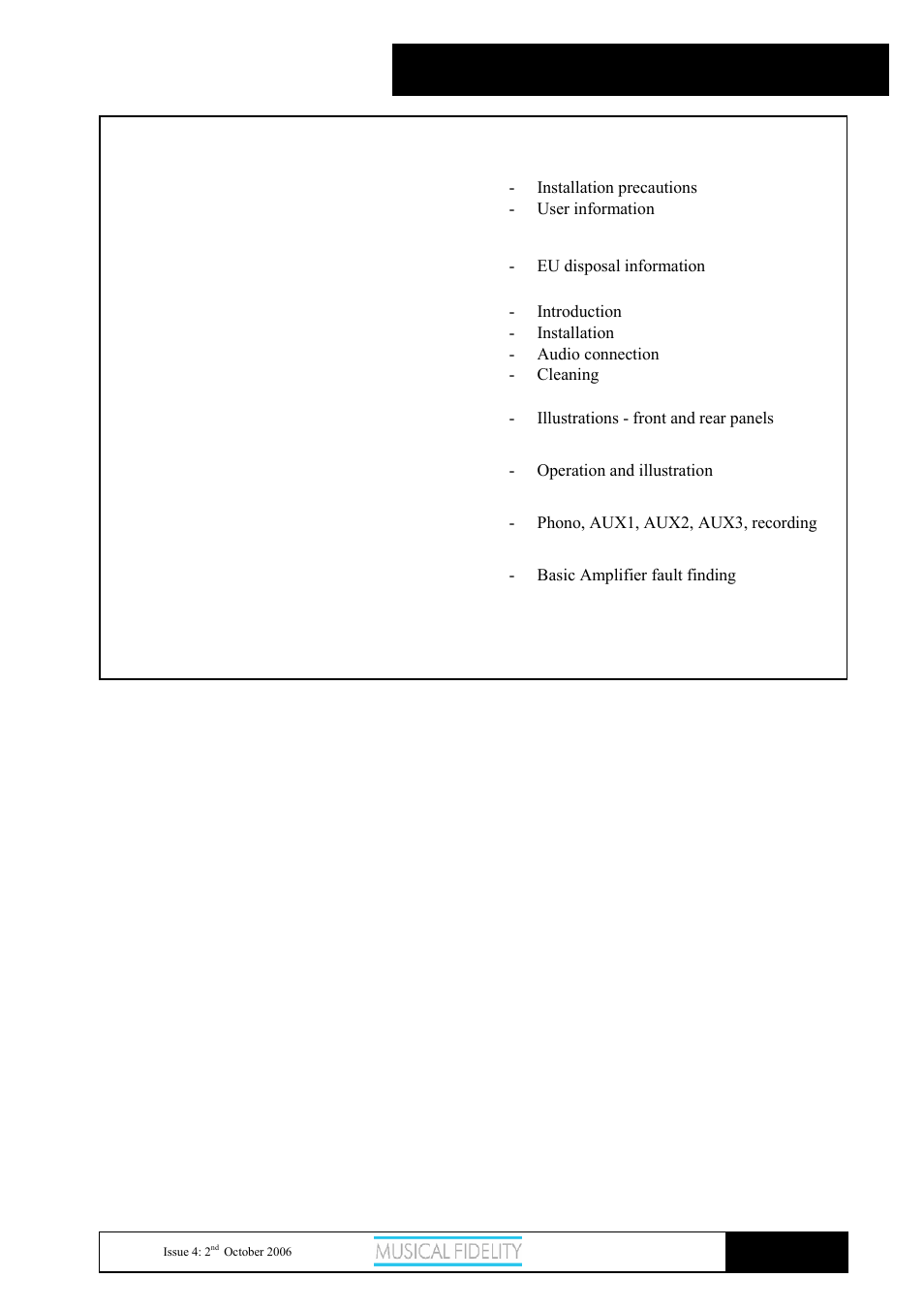 Musical Fidelity X-T100 User Manual | Page 2 / 11