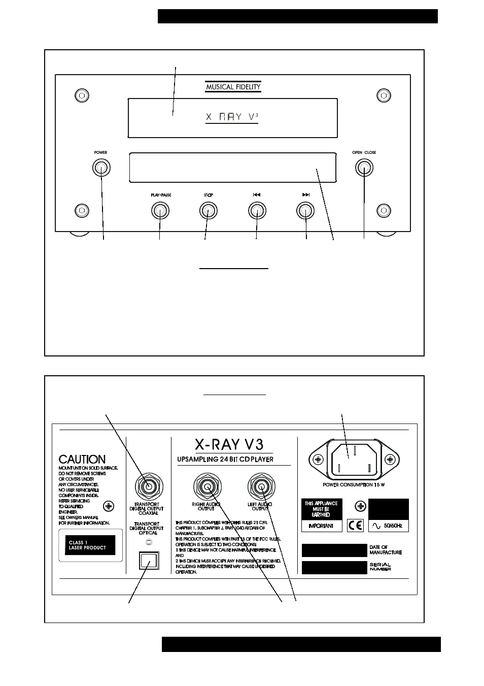 Facilities and connections | Musical Fidelity X-RAY V3 User Manual | Page 8 / 16