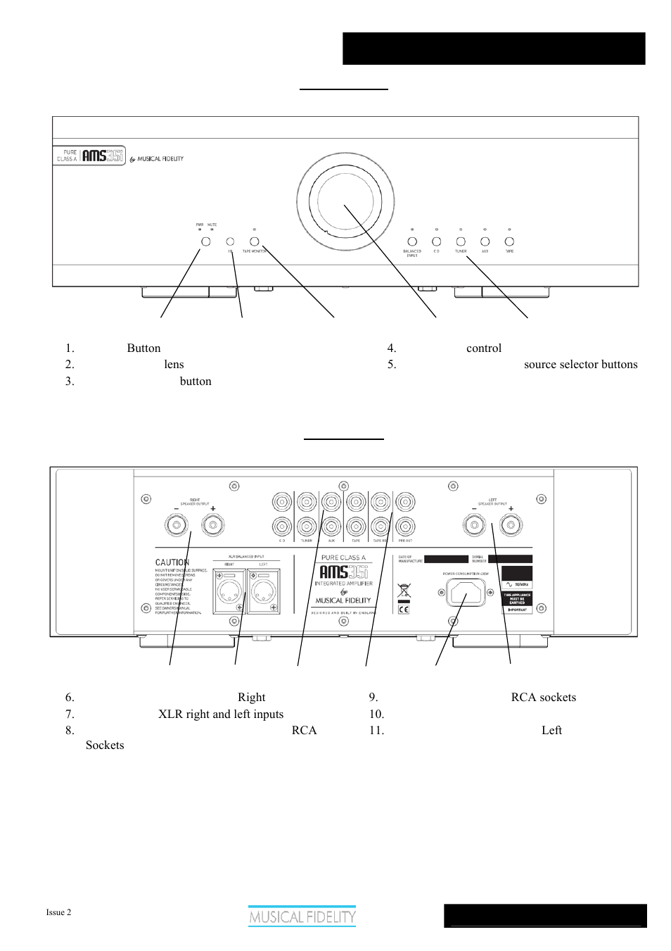 Ams35i, Facilities & connections | Musical Fidelity AMS35I User Manual | Page 7 / 12