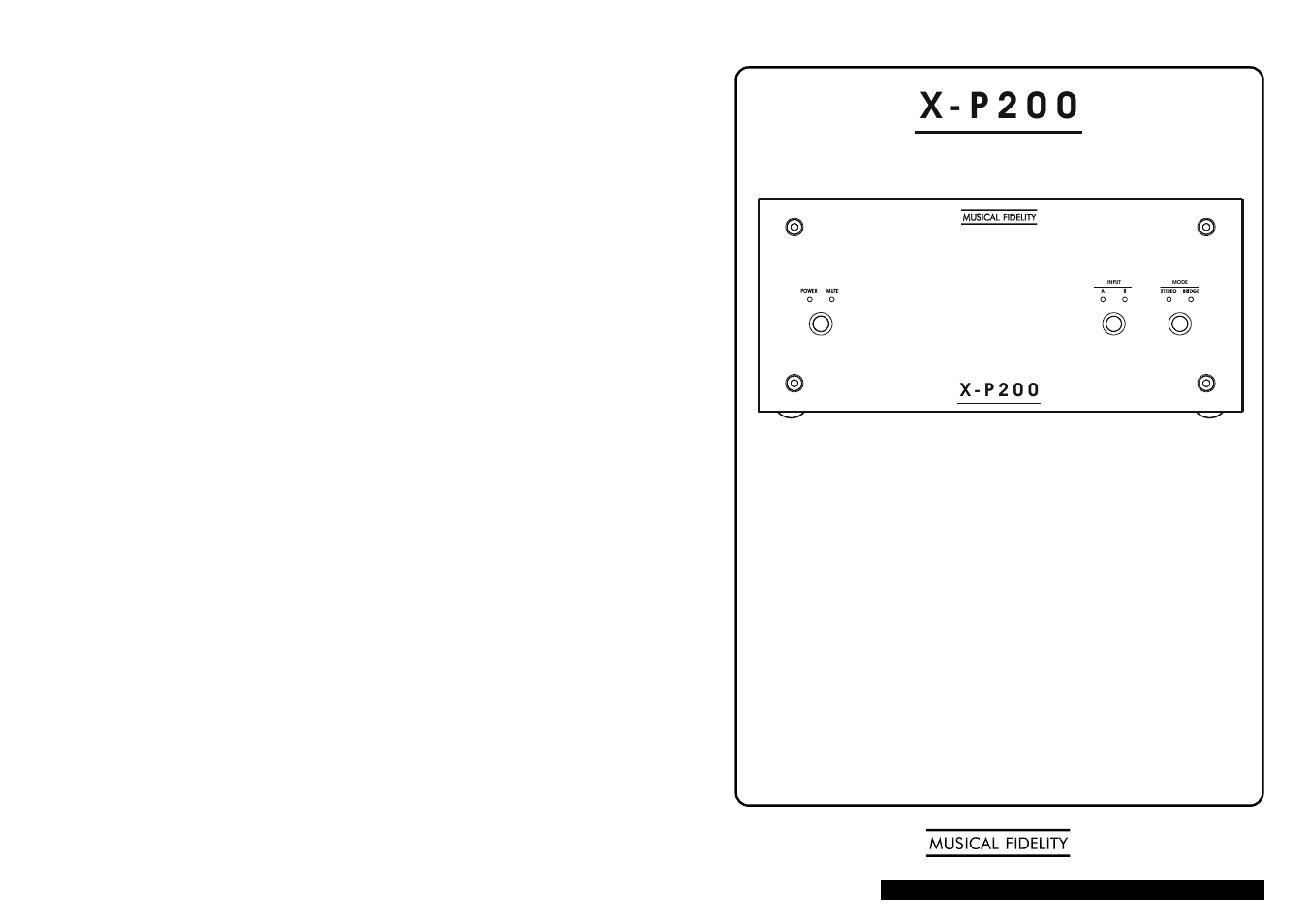 Musical Fidelity X-P200 User Manual | 4 pages
