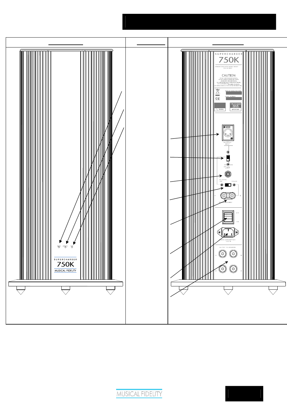 Supercharger 750k, Amplifier connections | Musical Fidelity SUPERCHARGER 750K User Manual | Page 7 / 11