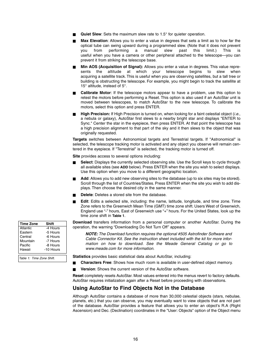 Using autostar to find objects not in the database | Meade Instruments DS-2102AT-TC User Manual | Page 16 / 20