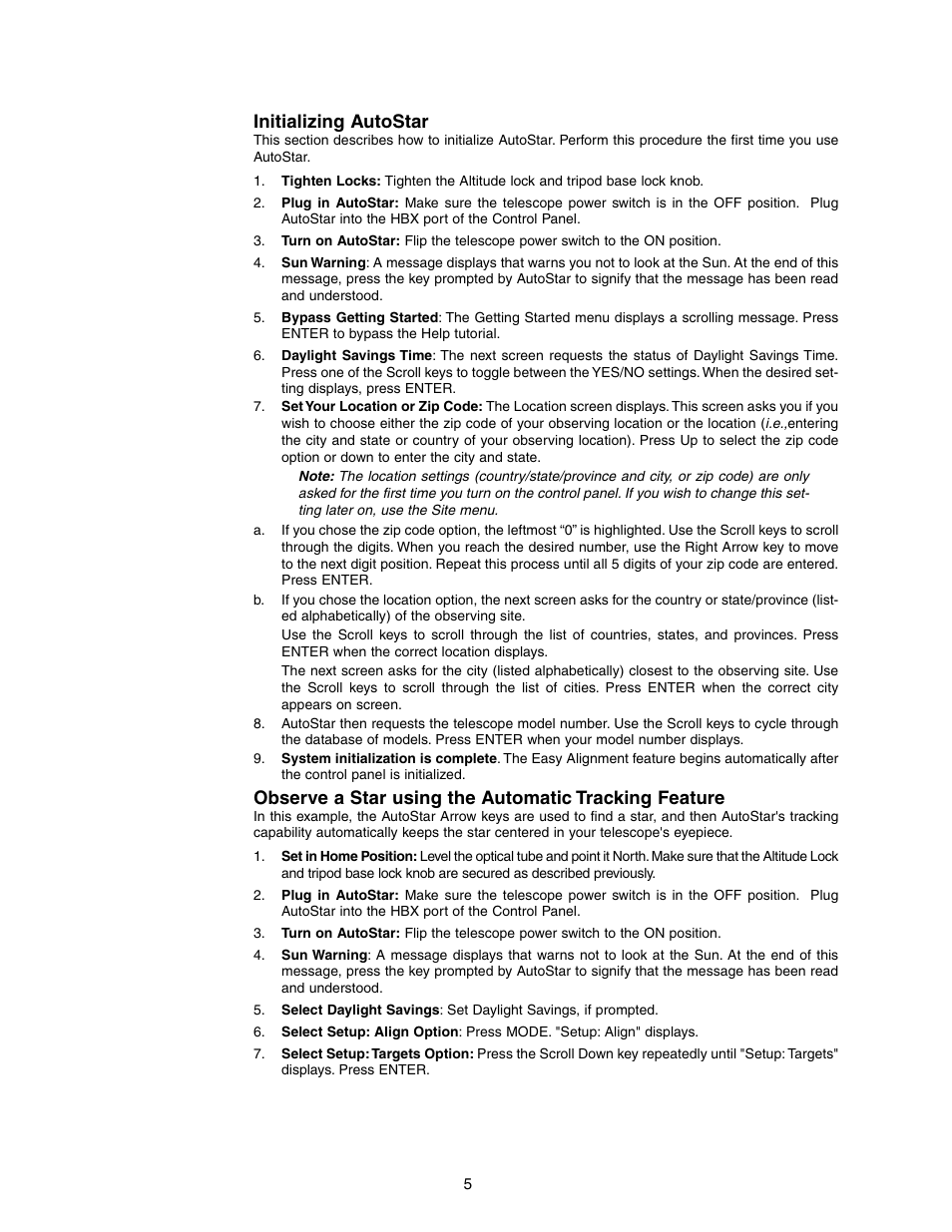Initializing autostar | Meade Instruments DS-2102AT-TC User Manual | Page 5 / 20