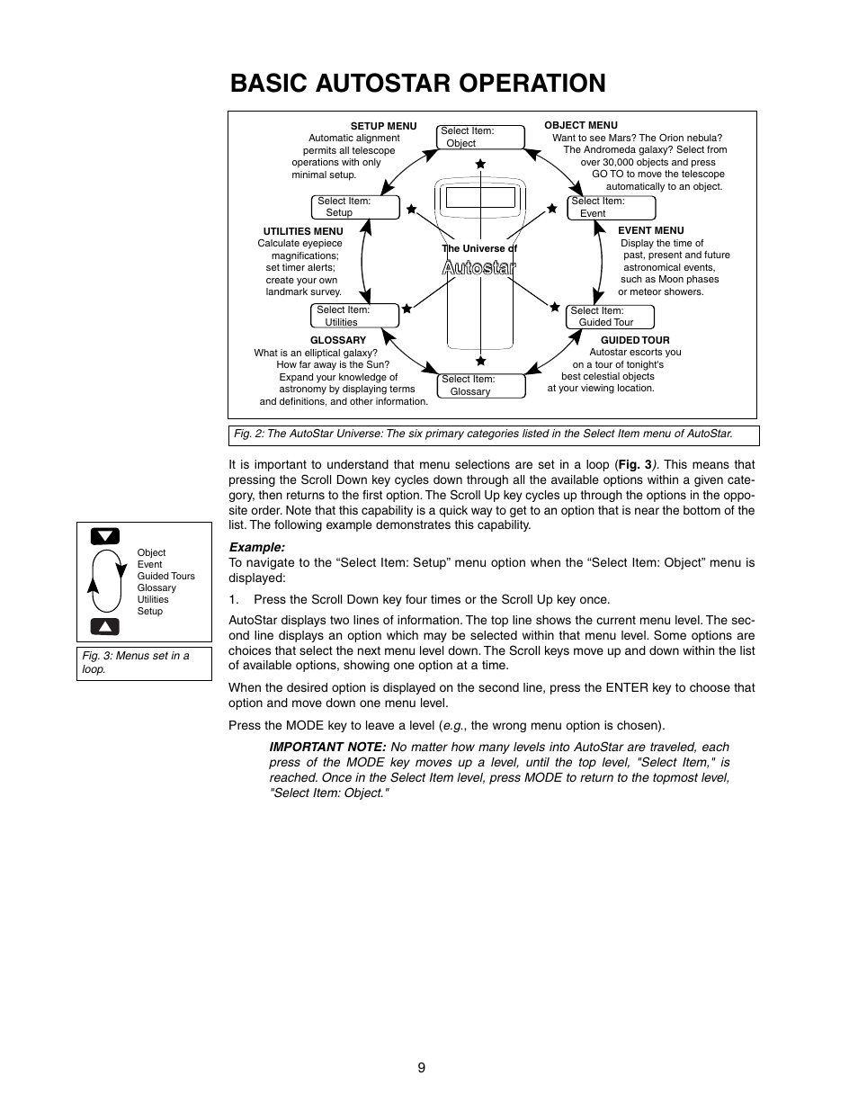 Basic autostar operation, Autostar, Aauto utostar star | Meade Instruments DS-2102AT-TC User Manual | Page 9 / 20