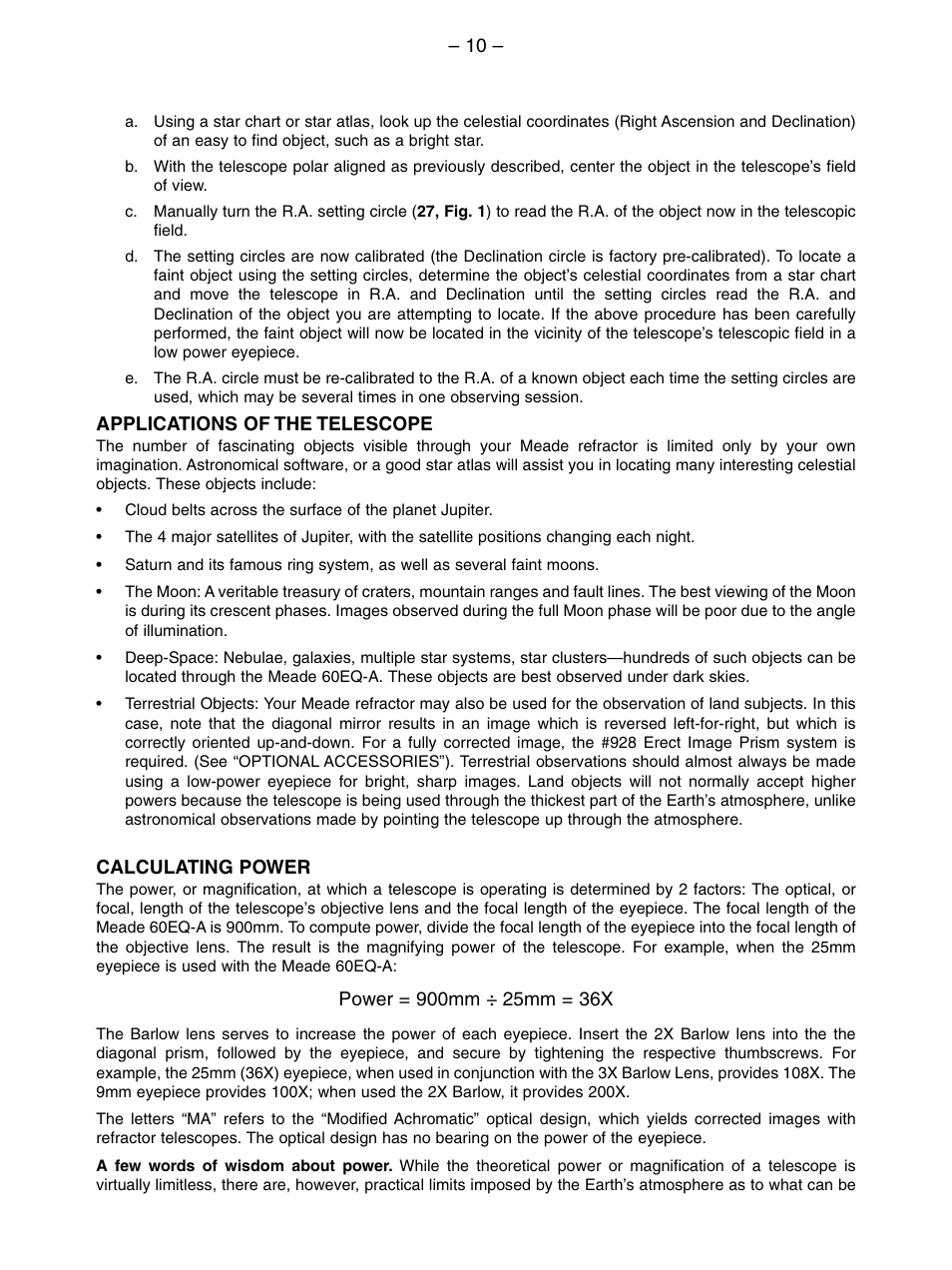 Meade Instruments 60EQ-A User Manual | Page 10 / 12