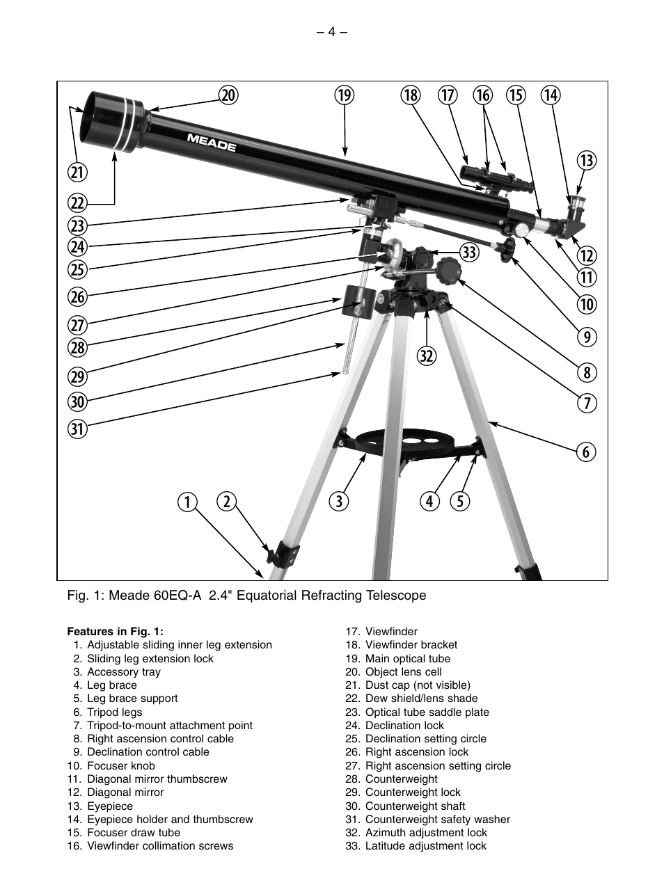 Meade Instruments 60EQ-A User Manual | Page 4 / 12