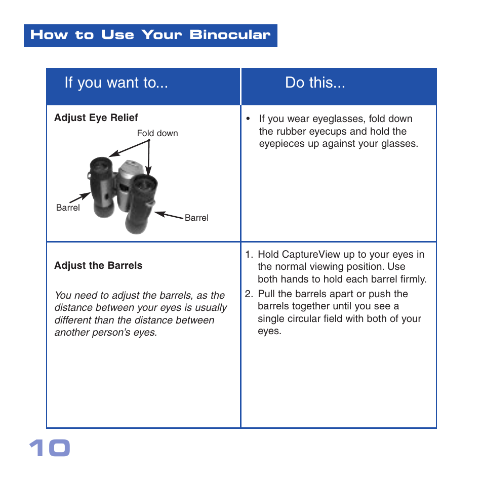 If you want to... do this | Meade Instruments CV-5 User Manual | Page 10 / 32