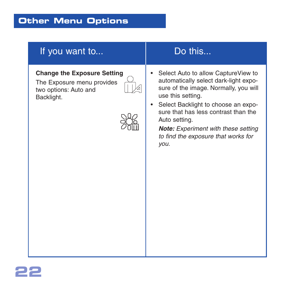 If you want to... do this | Meade Instruments CV-5 User Manual | Page 22 / 32