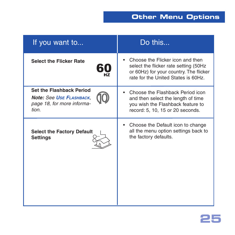 If you want to... do this | Meade Instruments CV-5 User Manual | Page 25 / 32