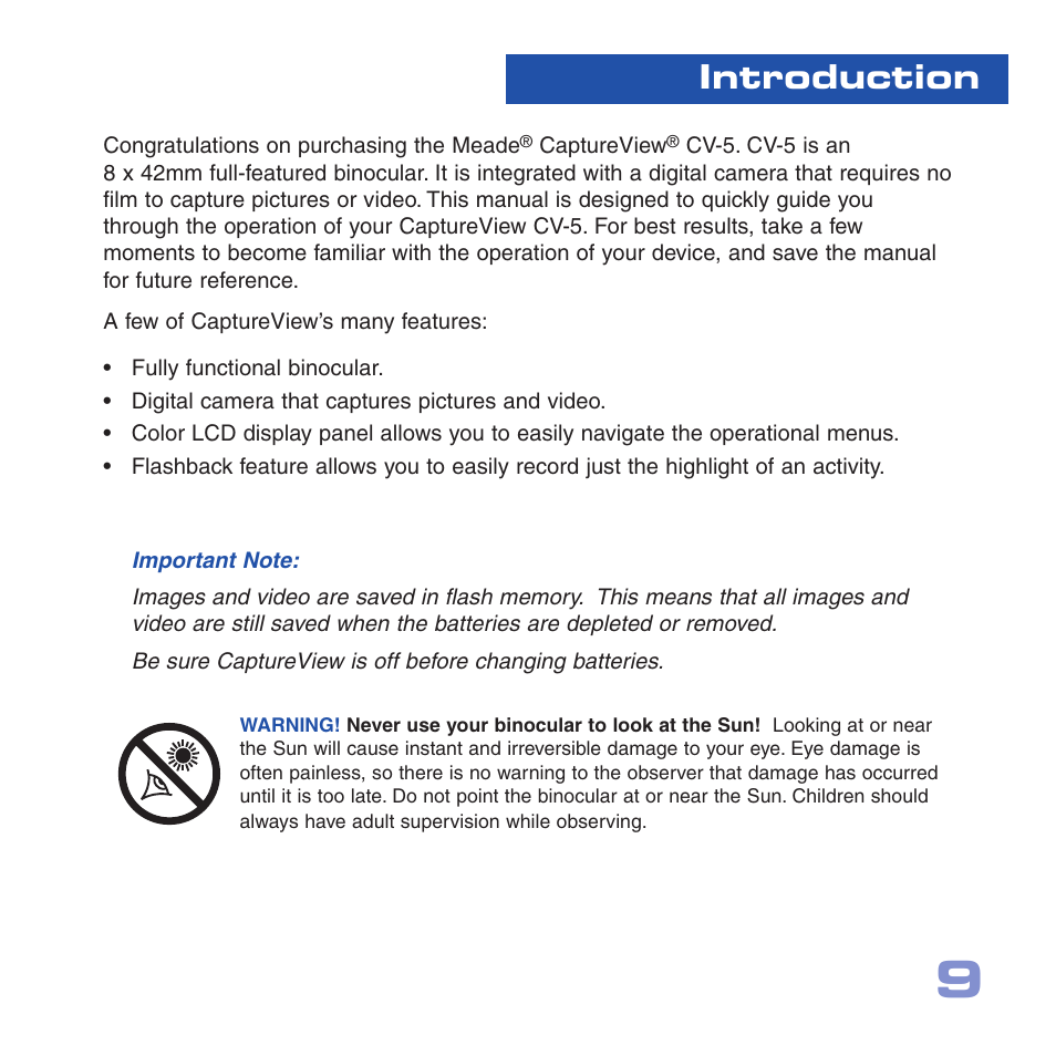 Introduction | Meade Instruments CV-5 User Manual | Page 9 / 32