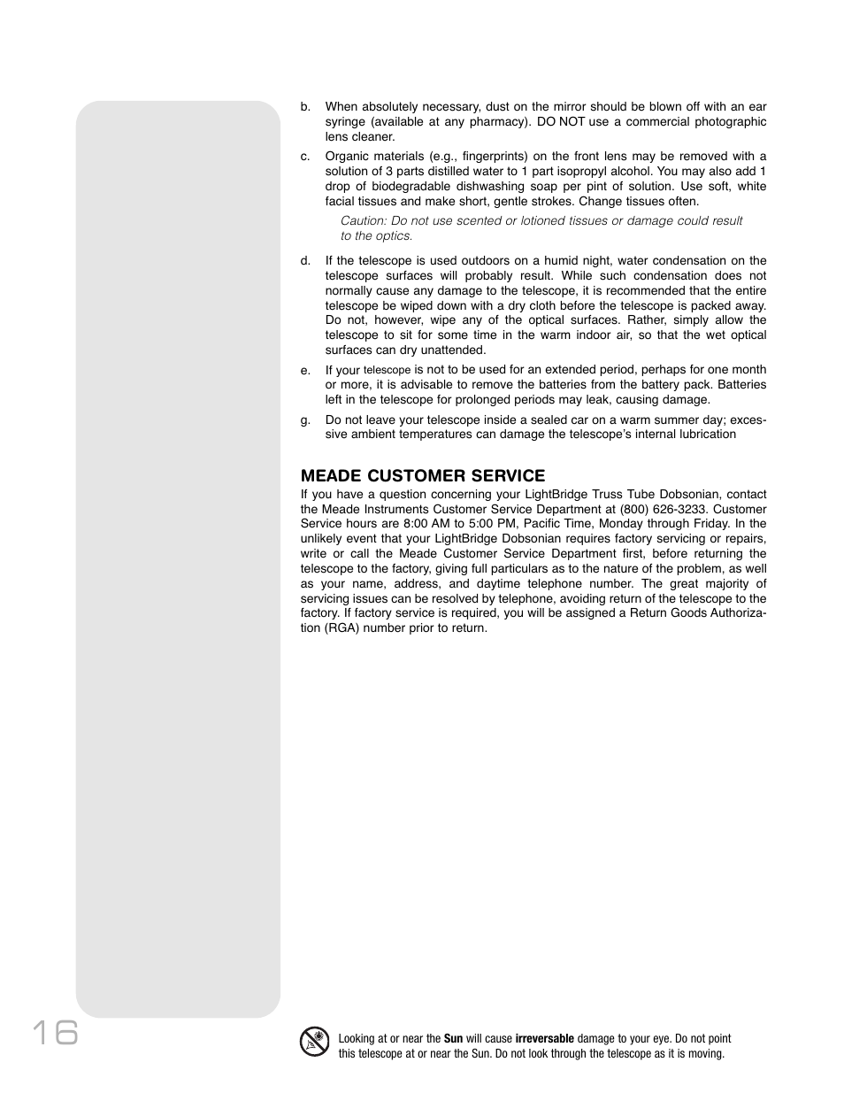 Meade Instruments LightBridge Truss Tube User Manual | Page 16 / 24