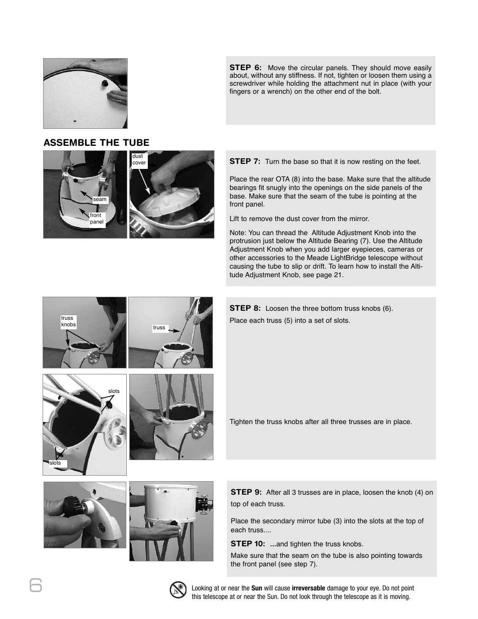 Assemble the tube | Meade Instruments LightBridge Truss Tube User Manual | Page 6 / 24