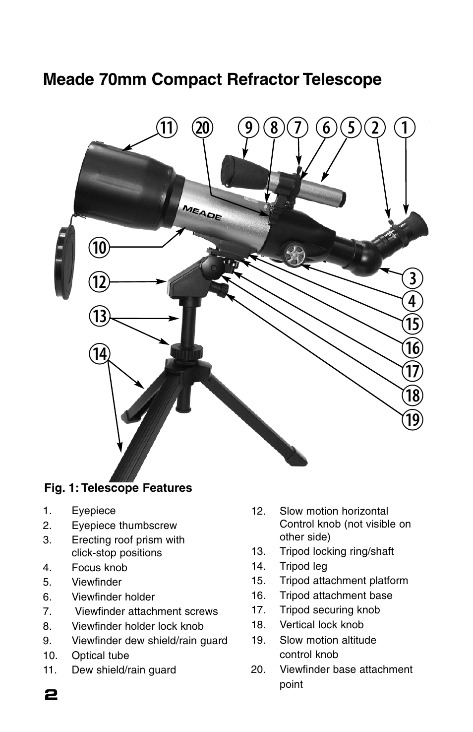 Meade Instruments 70AZ-TR User Manual | Page 2 / 7