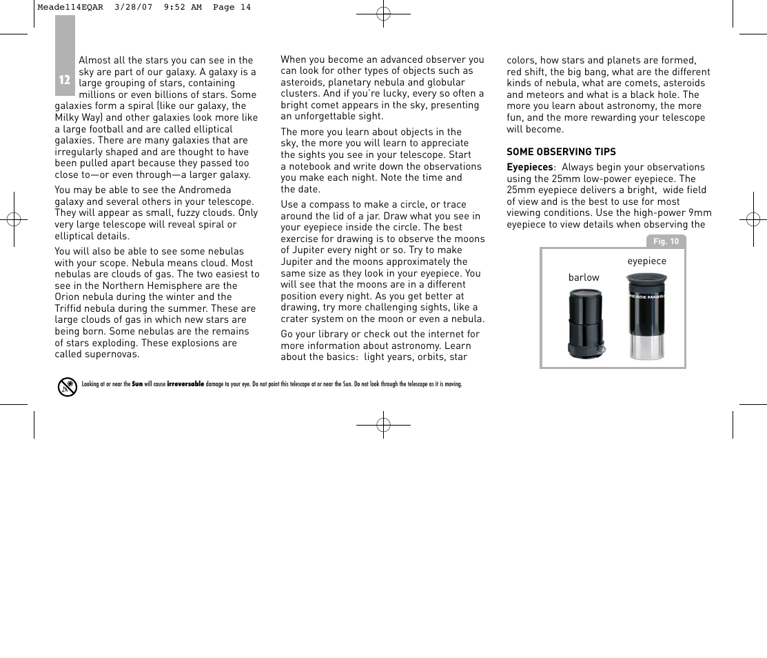 Meade Instruments 114EQ-AR User Manual | Page 14 / 28