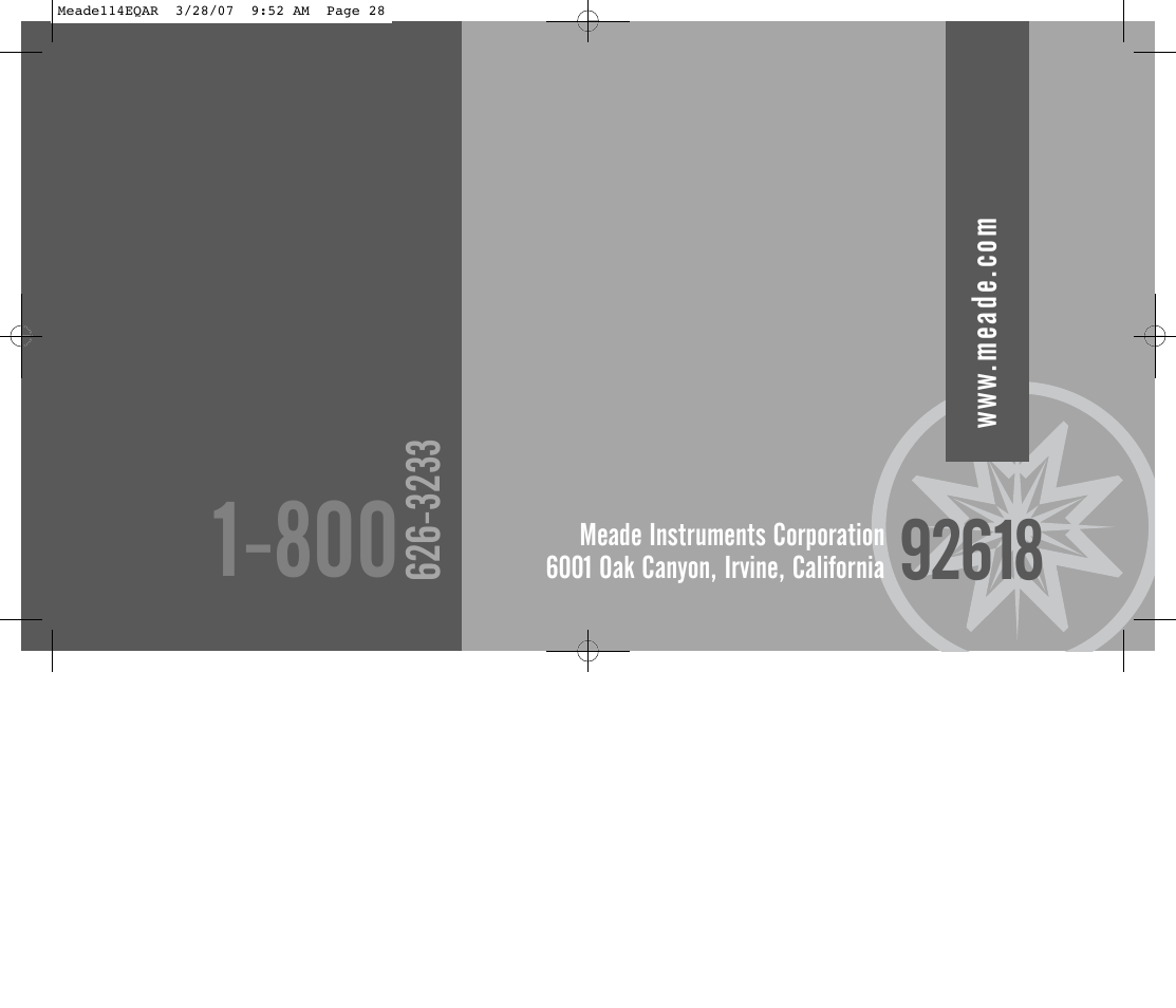 Meade Instruments 114EQ-AR User Manual | Page 28 / 28