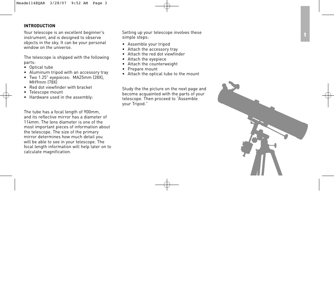 Meade Instruments 114EQ-AR User Manual | Page 3 / 28