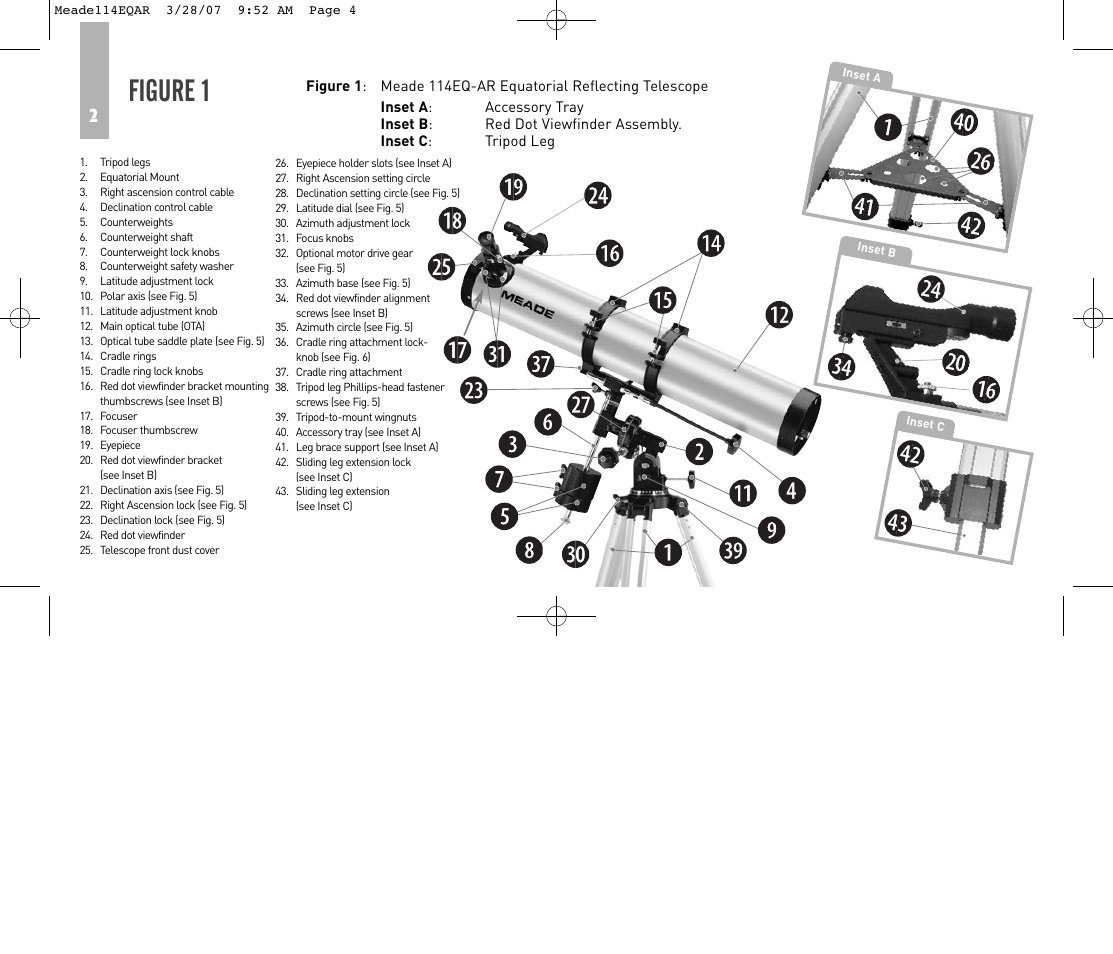 Figure 1 | Meade Instruments 114EQ-AR User Manual | Page 4 / 28