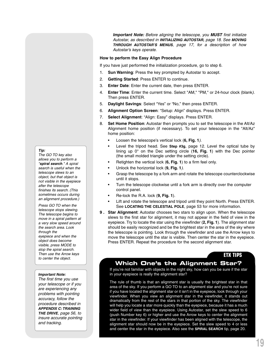 Which one’s the alignment star, Etx tips | Meade Instruments ETX 90AT User Manual | Page 19 / 60
