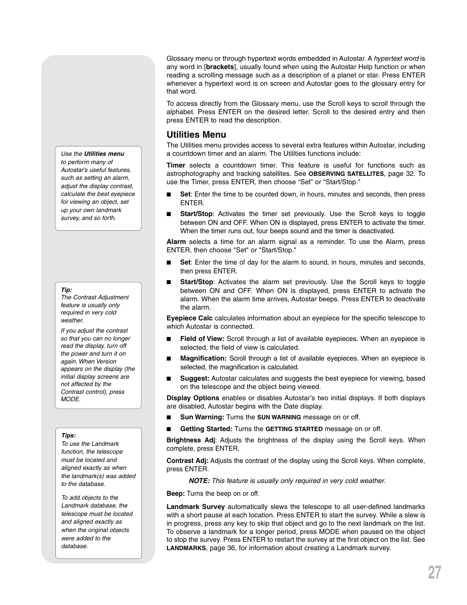 Utilities menu | Meade Instruments ETX 90AT User Manual | Page 27 / 60