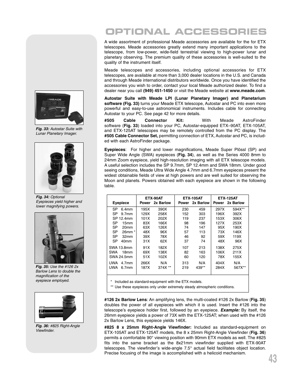 Optional accessories | Meade Instruments ETX 90AT User Manual | Page 43 / 60