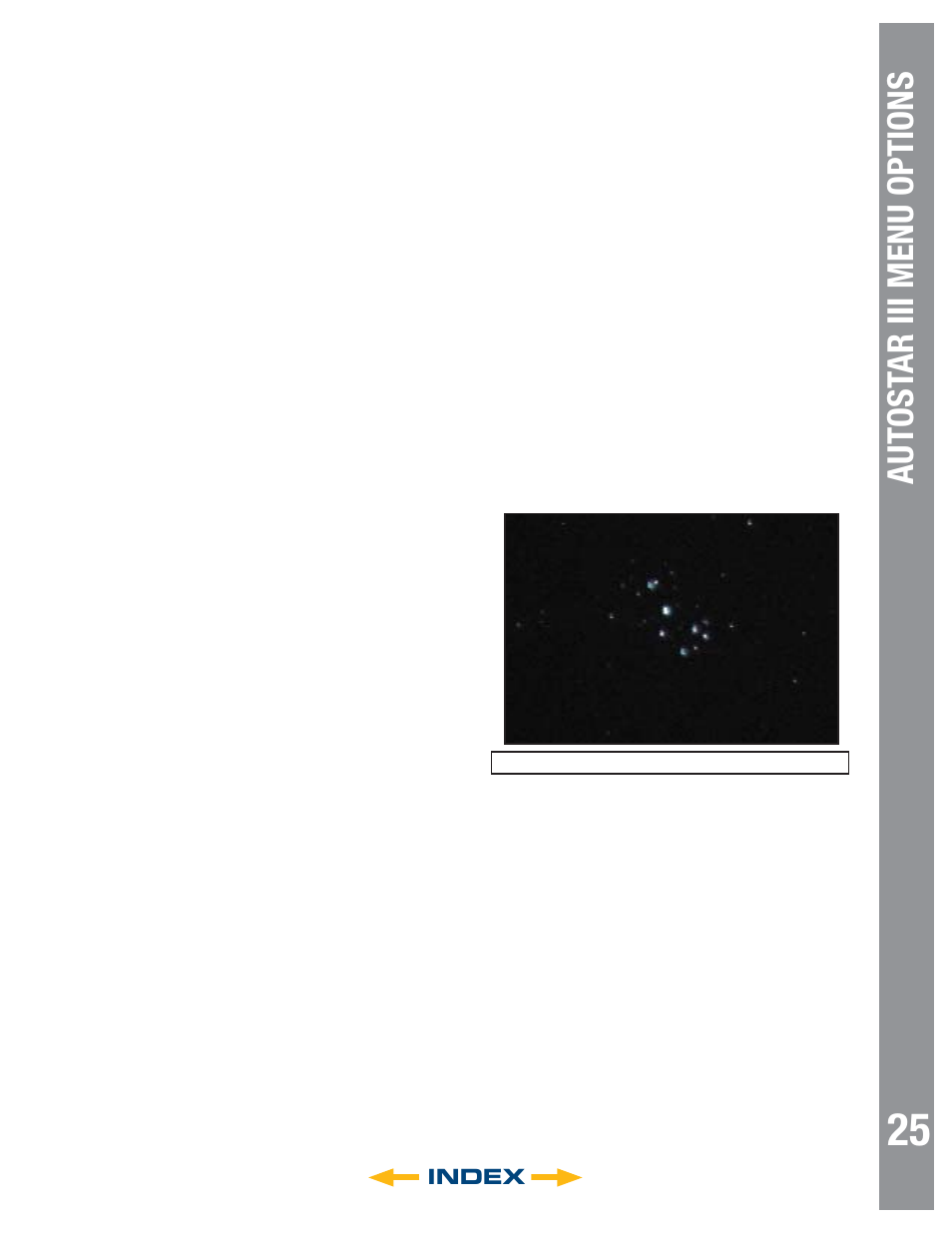 Autost ar iii menu options, Index | Meade Instruments 6" LS-6 ACF User Manual | Page 25 / 47