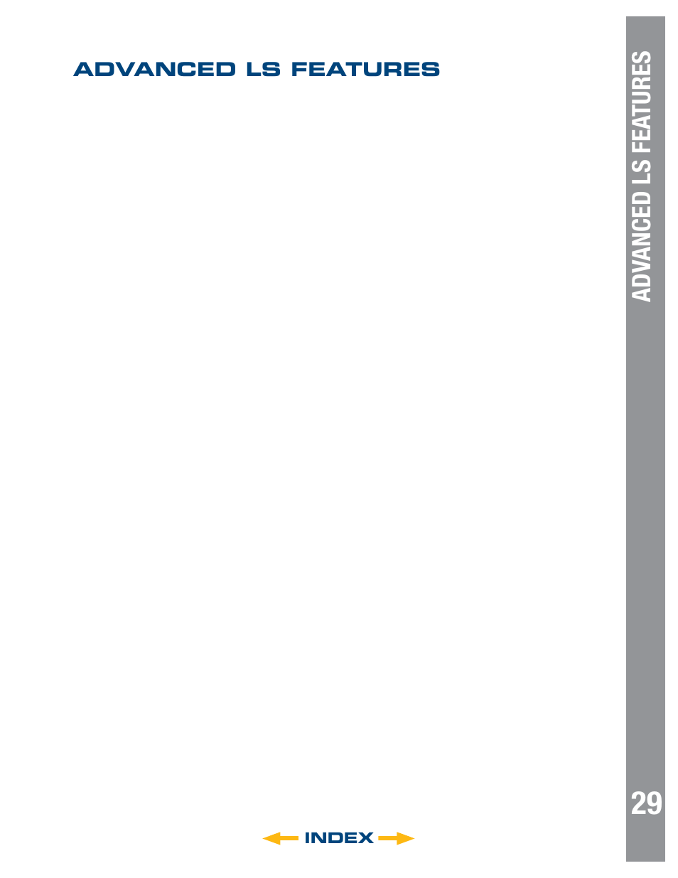 Adv anced ls fea tures, Advanced ls features, Index | Meade Instruments 6" LS-6 ACF User Manual | Page 29 / 47