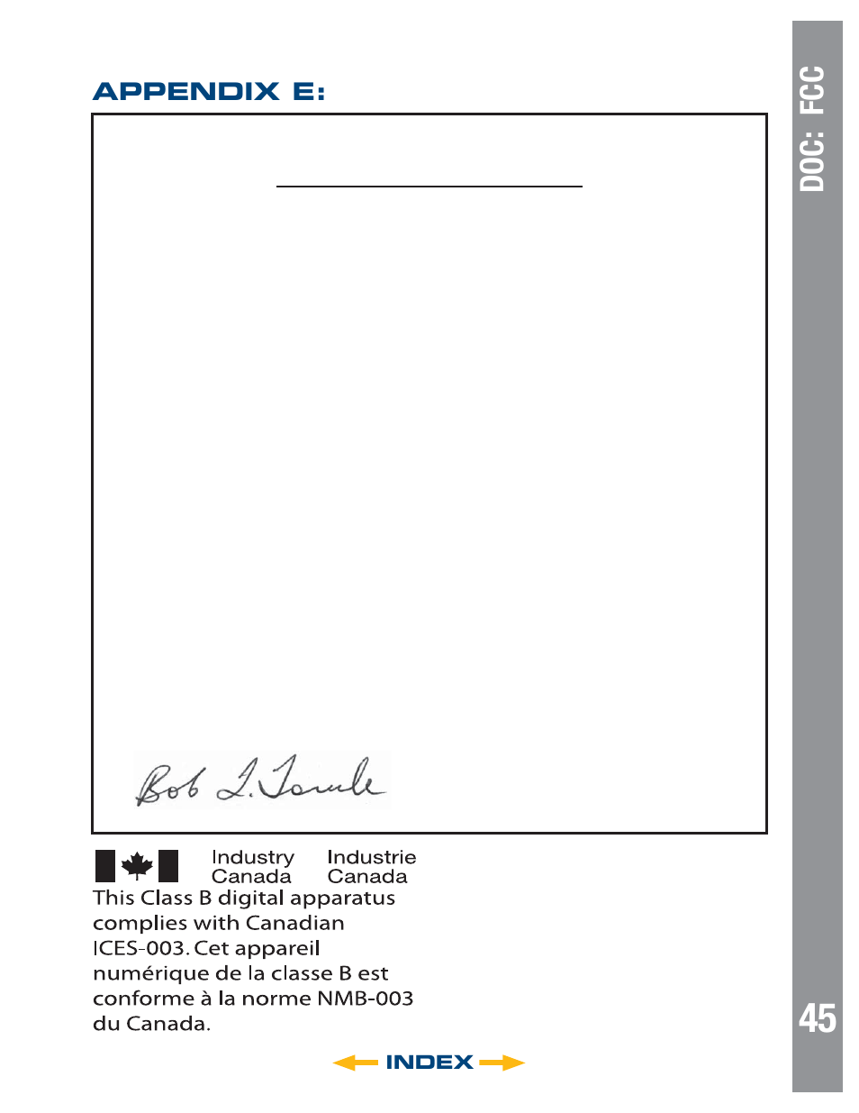 Doc: fcc, Appendix e, Federal communications commission | Meade Instruments 6" LS-6 ACF User Manual | Page 45 / 47