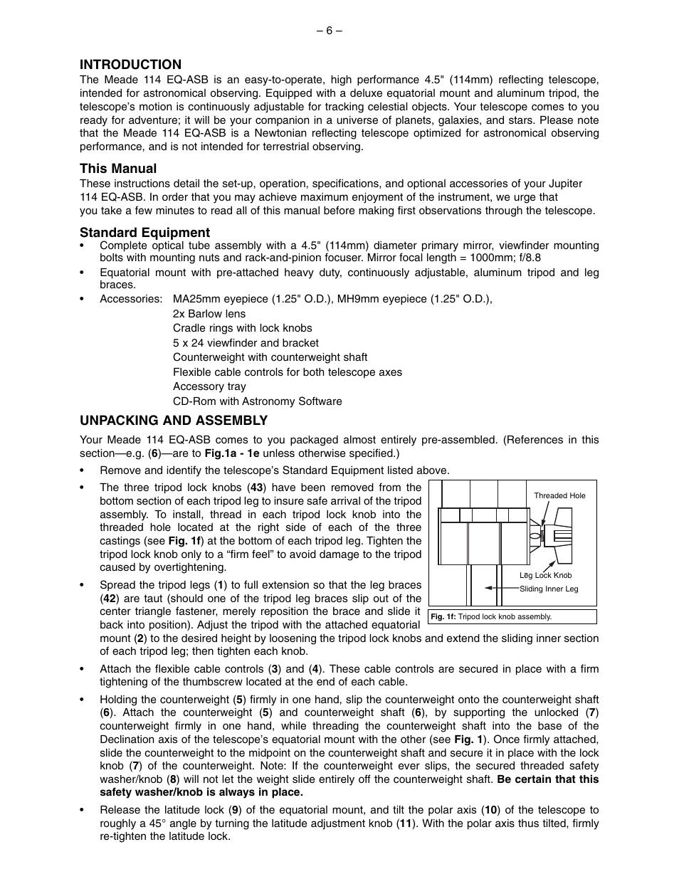 Meade Instruments 114 EQ-ASB User Manual | Page 6 / 16