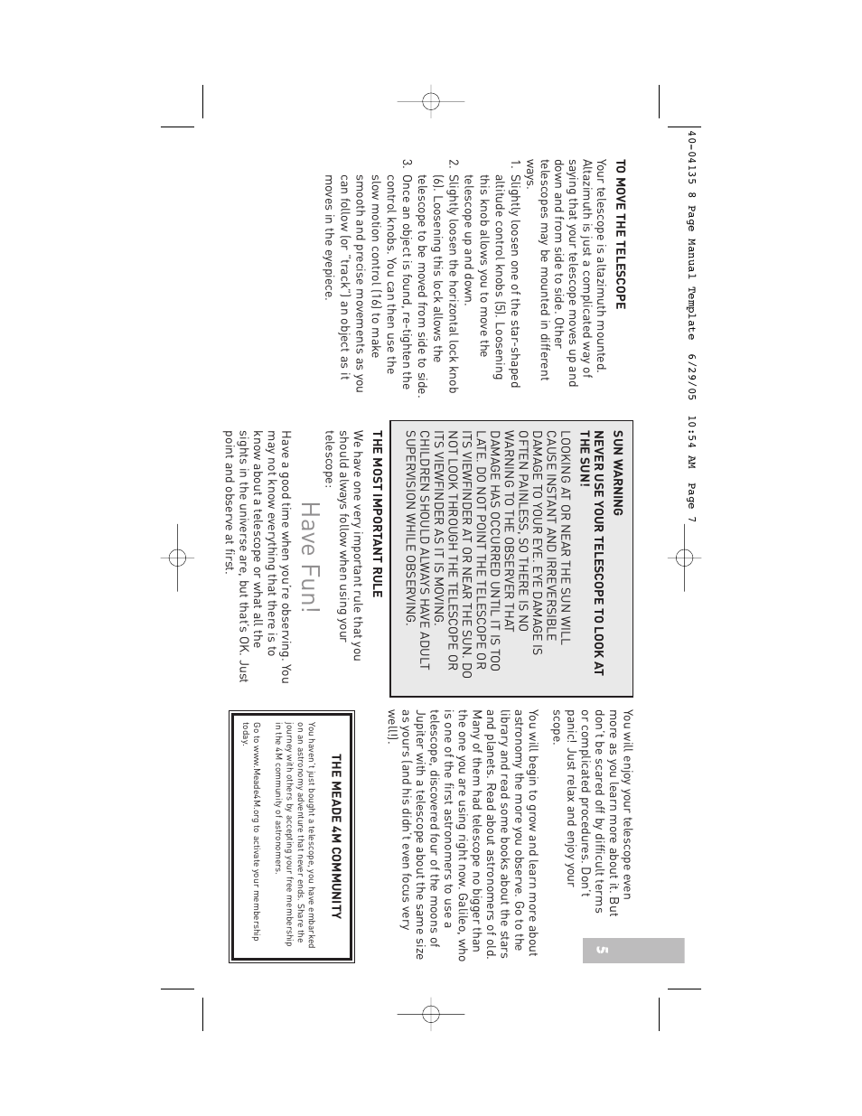Hav e f un | Meade Instruments 60AZ-A2 User Manual | Page 7 / 20