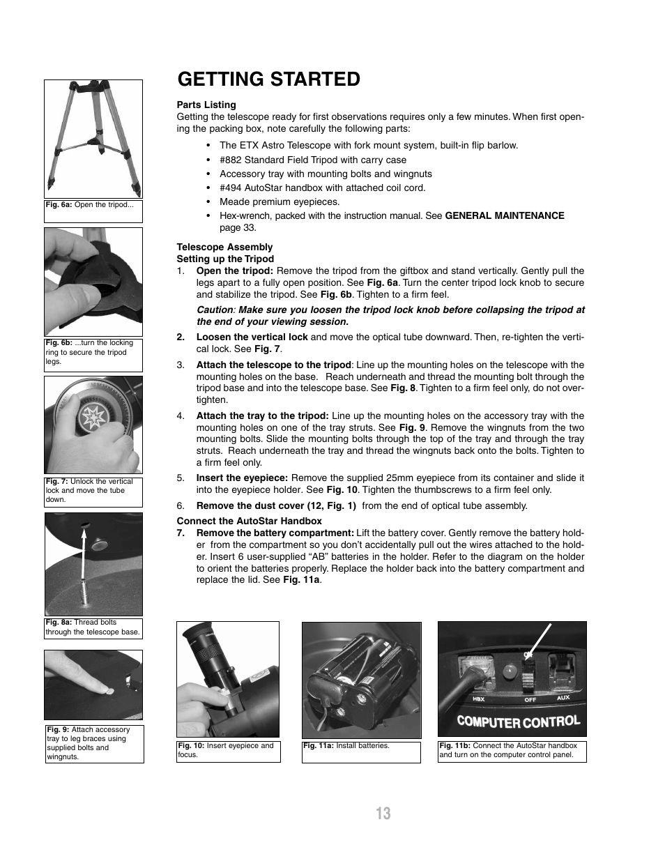 Getting started | Meade Instruments ETX-80AT-TC User Manual | Page 13 / 44