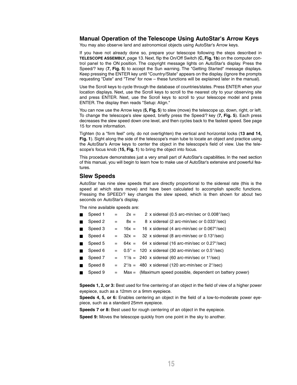 Slew speeds | Meade Instruments ETX-80AT-TC User Manual | Page 15 / 44