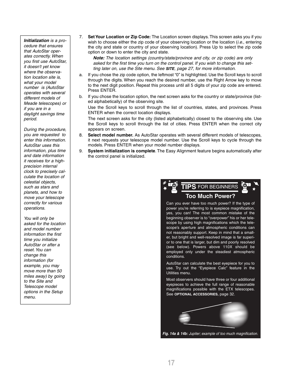 Tips, Too much power | Meade Instruments ETX-80AT-TC User Manual | Page 17 / 44