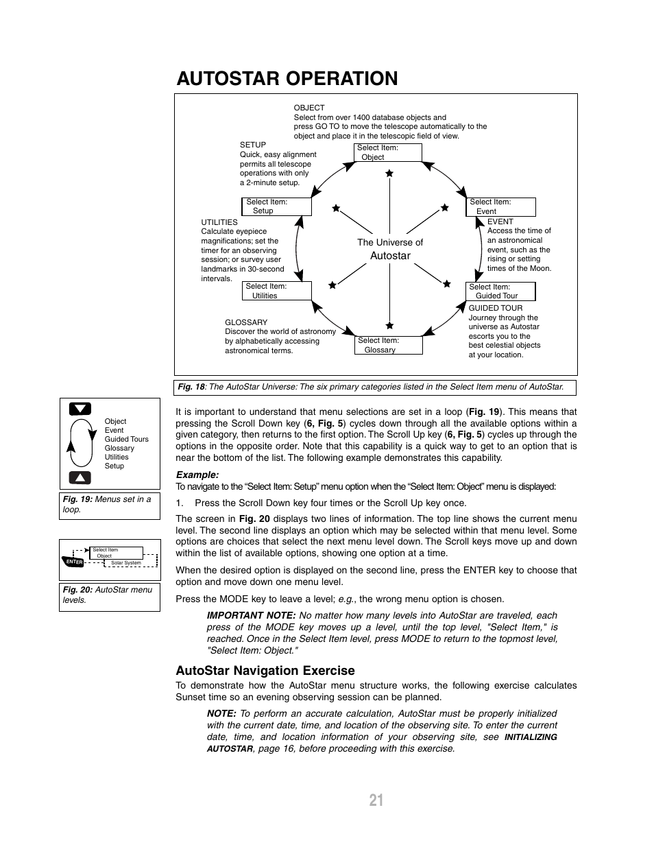 Autostar operation, Autostar navigation exercise | Meade Instruments ETX-80AT-TC User Manual | Page 21 / 44