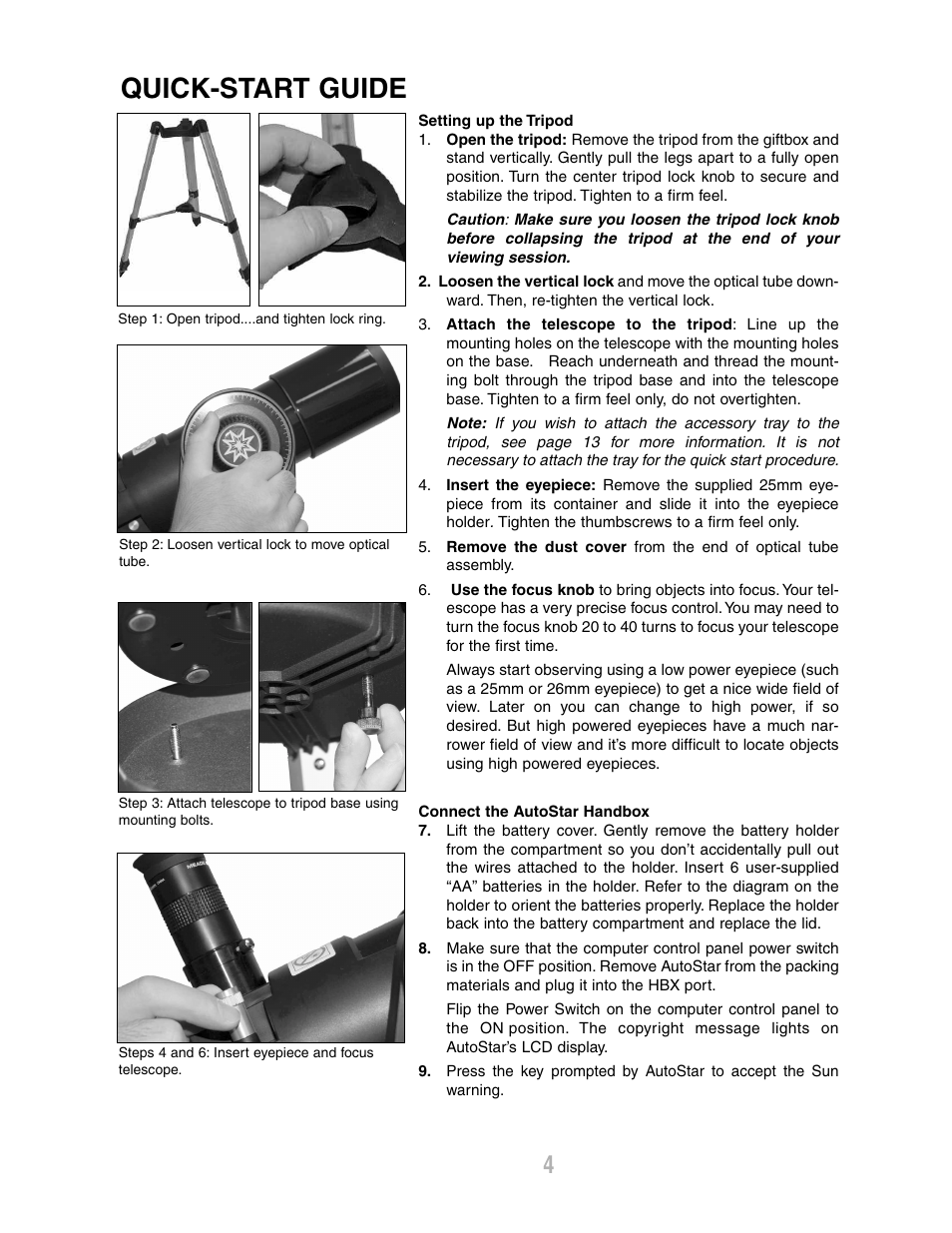 Quick-start guide | Meade Instruments ETX-80AT-TC User Manual | Page 4 / 44