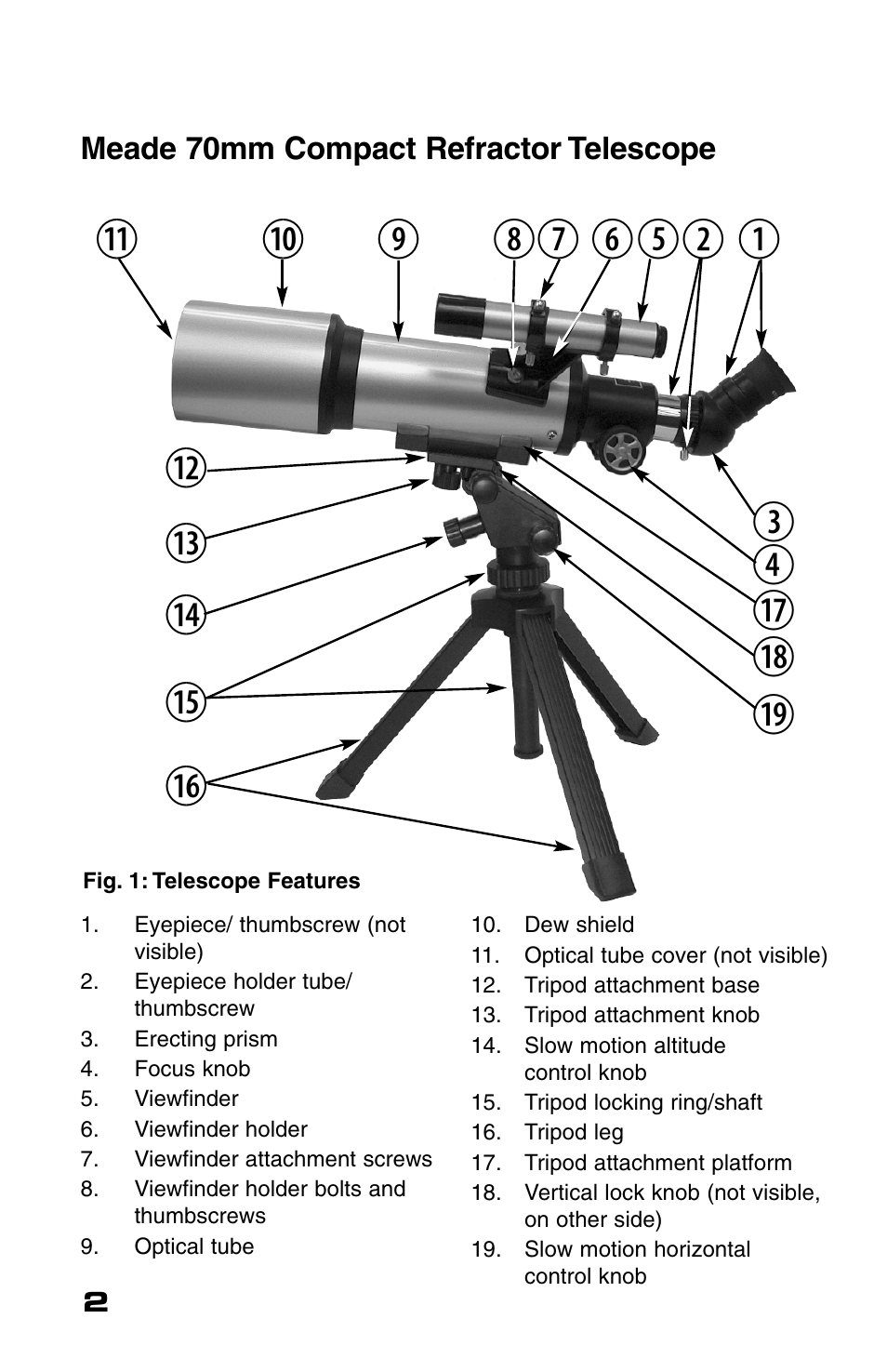 Meade Instruments 70AZ-T User Manual | Page 2 / 7