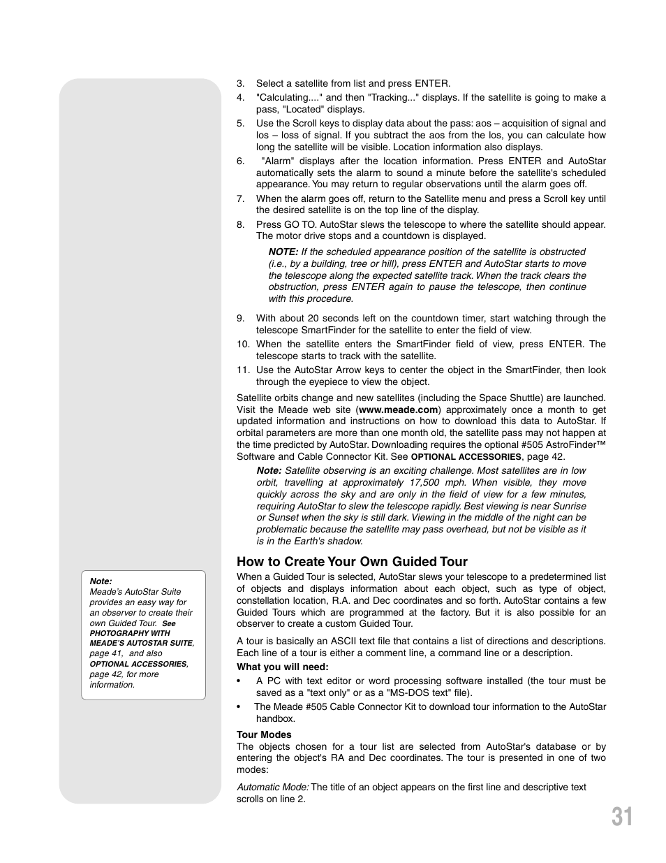 How to create your own guided tour | Meade Instruments ETX-90PE User Manual | Page 31 / 60