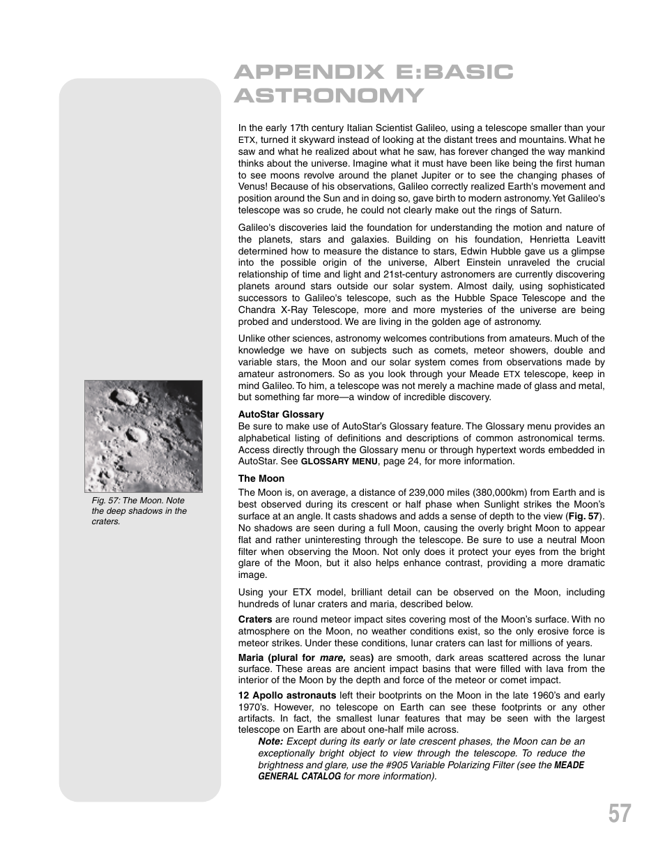 Appendix e:basic astronomy | Meade Instruments ETX-90PE User Manual | Page 57 / 60